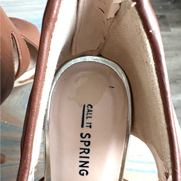 Call It Spring Brown Peep-Toe Heels - Picture 9 of 10